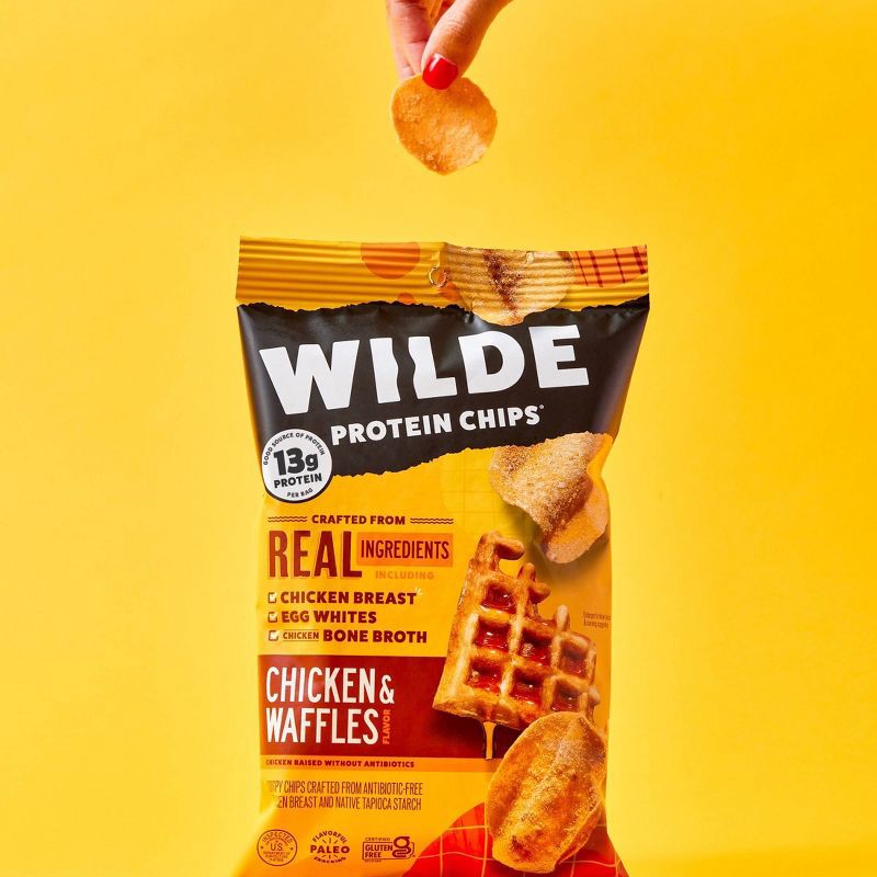 slide 6 of 7, WILDE 13g Protein Chips - Chicken & Waffles - 4ct, 13 gram, 4 ct