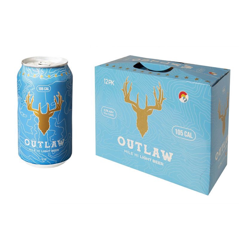 slide 2 of 3, Outlaw Beer Outlaw Mile Hi Light Beer - 12pk/12 fl oz Cans, 12 ct; 12 fl oz