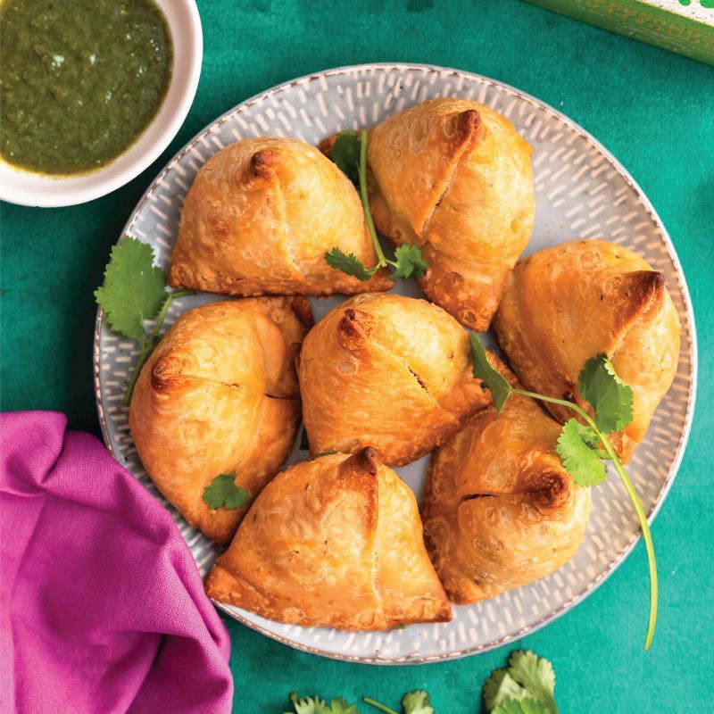 slide 3 of 5, Deep Indian Kitchen Frozen Vegan Potato & Pea Samosas with Chutney - 12oz, 12 oz