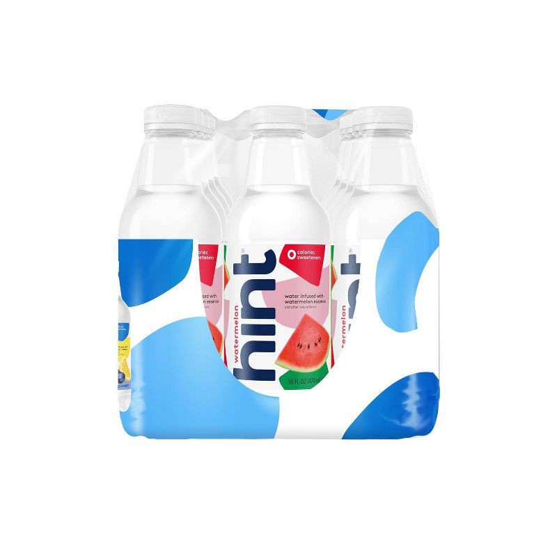 slide 5 of 5, hint White Variety Pack Flavored Water (Watermelon, Blackberry, Blueberry Lemon, Strawberry Lemon) - 12pk/16 fl oz Bottles, 12 ct; 16 fl oz