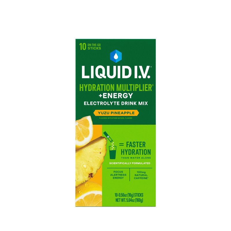 slide 2 of 11, Liquid I.V. Energy Multiplier Vegan Powdered Dietary Supplement - Yuzu Pineapple - 5.64oz/10ct, 5.64 oz, 10 ct