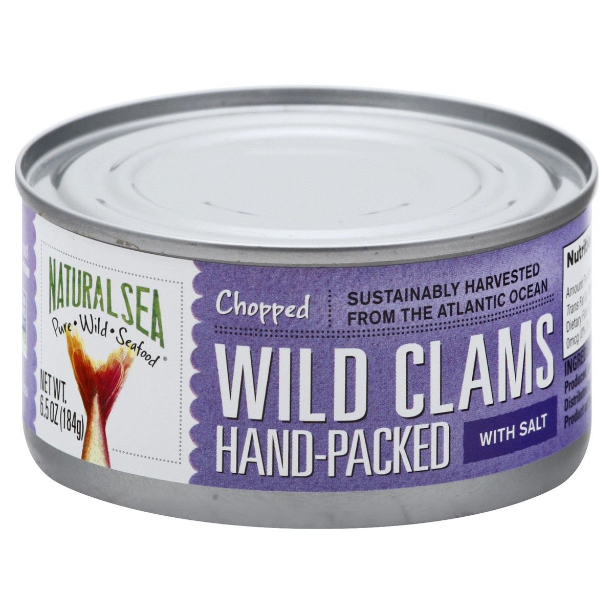 slide 3 of 9, Natural Sea Hand-Packed Chopped Wild Clams with Salt 6.5 oz, 6.5 oz