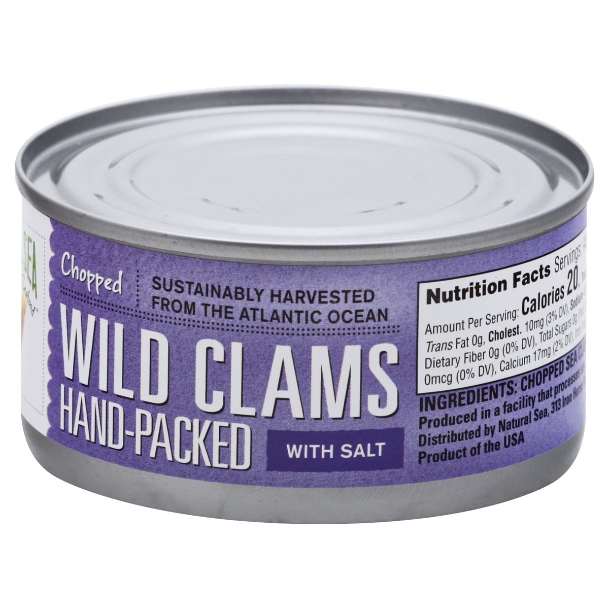 slide 4 of 9, Natural Sea Hand-Packed Chopped Wild Clams with Salt 6.5 oz, 6.5 oz