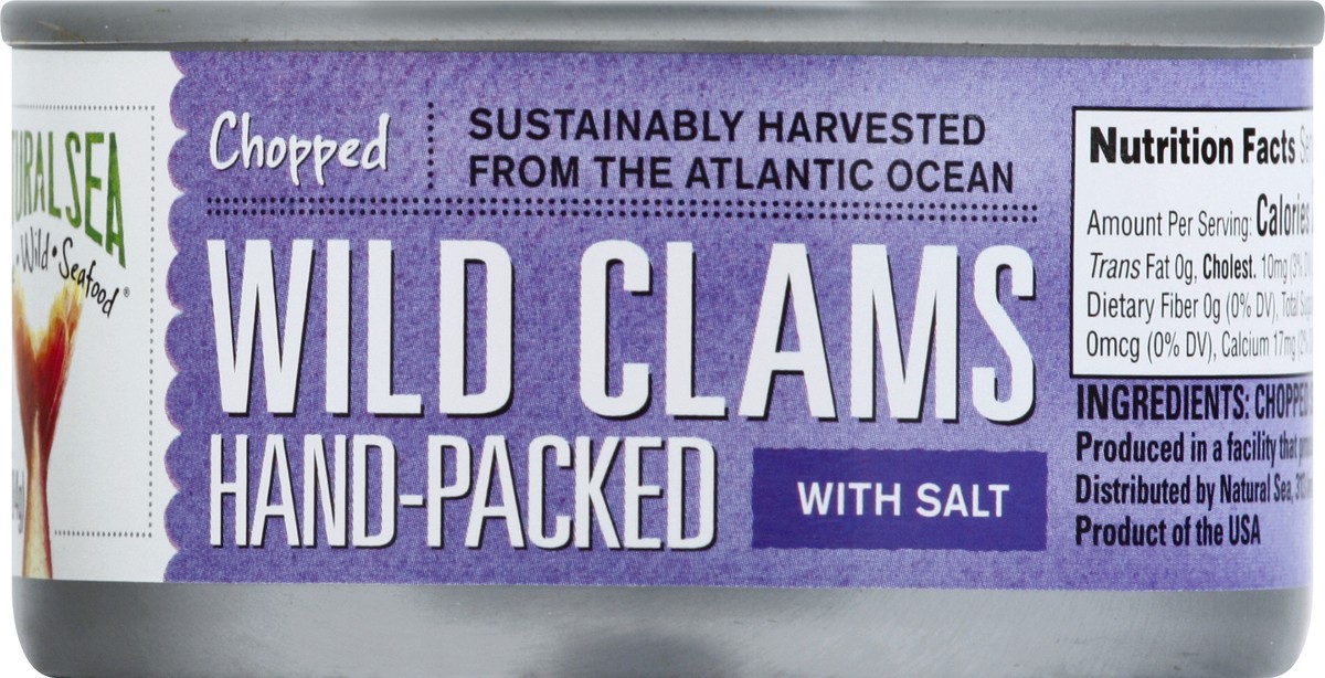 slide 2 of 9, Natural Sea Hand-Packed Chopped Wild Clams with Salt 6.5 oz, 6.5 oz