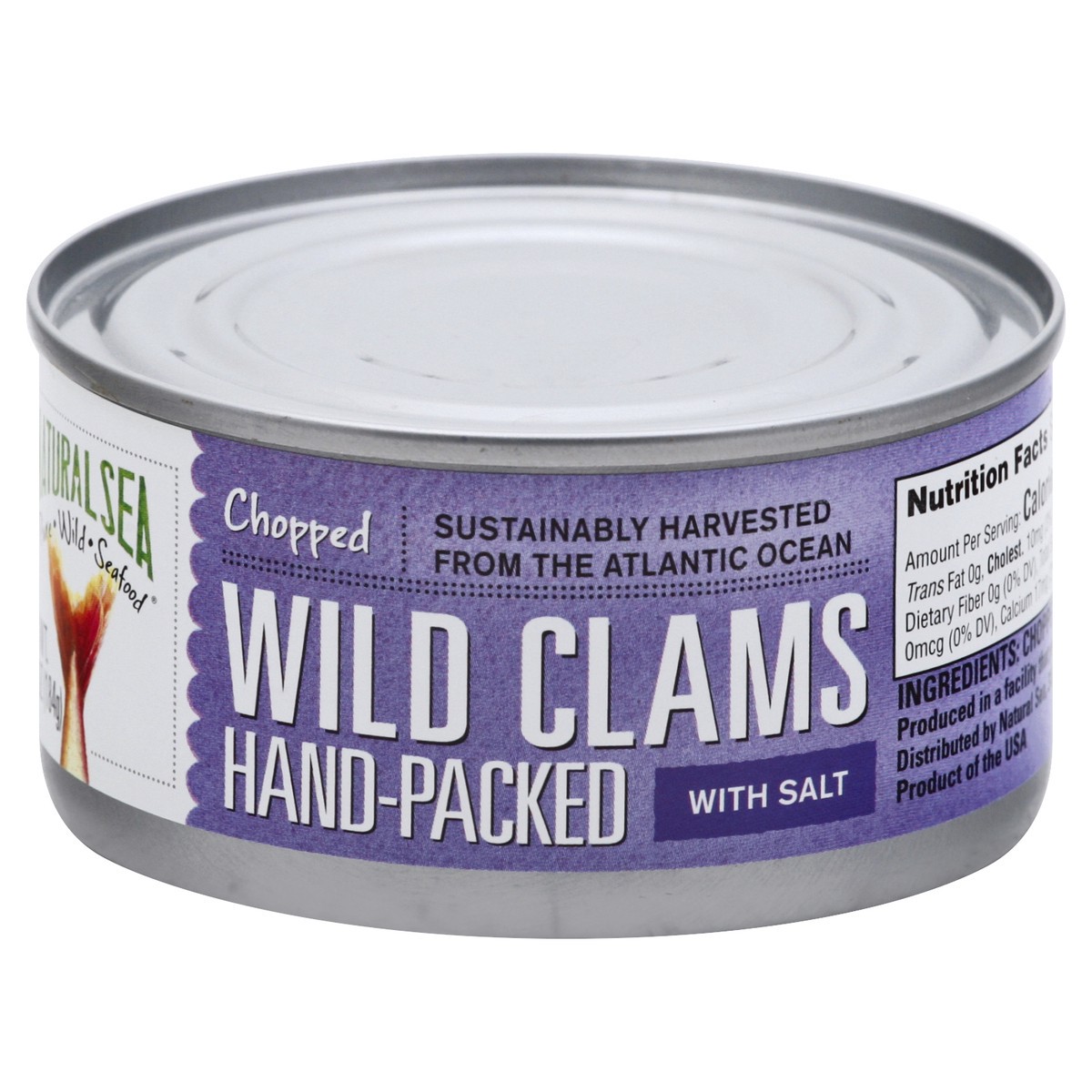 slide 1 of 9, Natural Sea Hand-Packed Chopped Wild Clams with Salt 6.5 oz, 6.5 oz