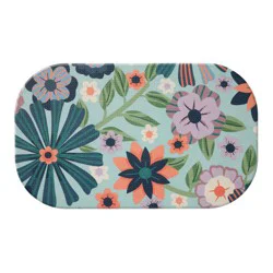 Loloi Shaped Kitchen Comfort Mat, 18 In X 30 In, Modern Floral Squoval