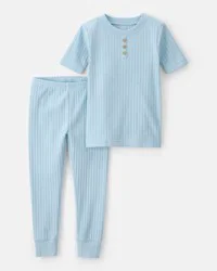 Carters Baby Boy Rib Snug Fit 2-Piece Pajama Set - Blue Blue 18M
