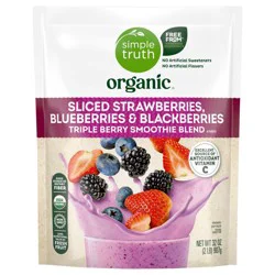 Simple Truth Organic Sliced Strawberries Blueberries and Blackberries Triple Berry Smoothie Blend