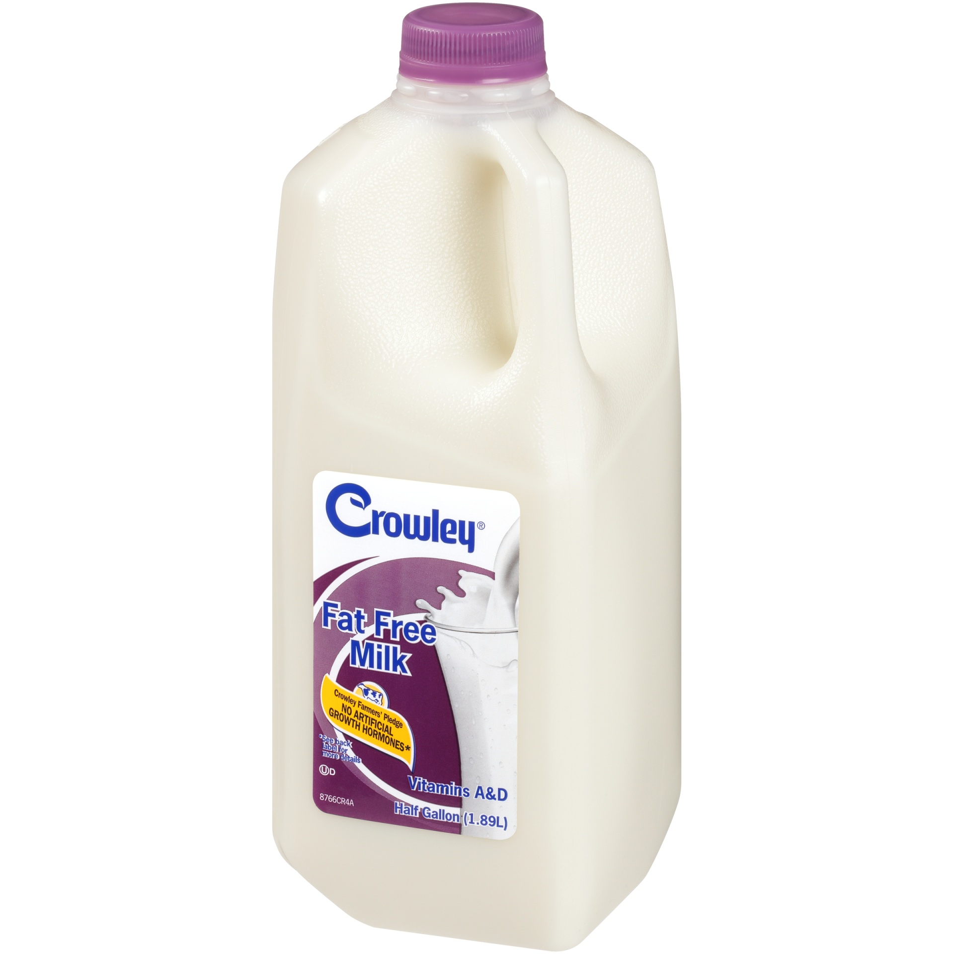 slide 3 of 7, Crowley Fat Free Milk, Half Gallon, 1/2 gal