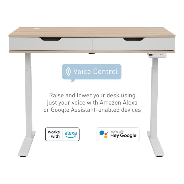 slide 7 of 10, Realspace Smart Electric 48"W Height-Adjustable Desk, White/Natural, 1 ct