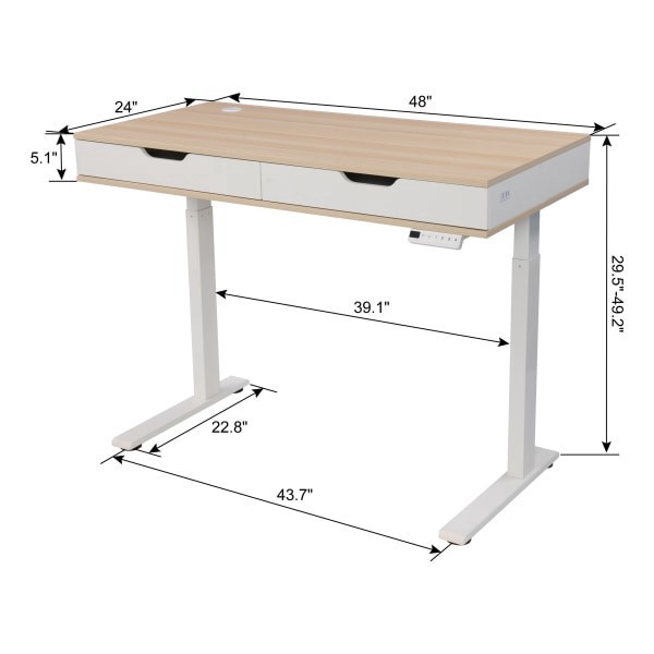 slide 10 of 10, Realspace Smart Electric 48"W Height-Adjustable Desk, White/Natural, 1 ct