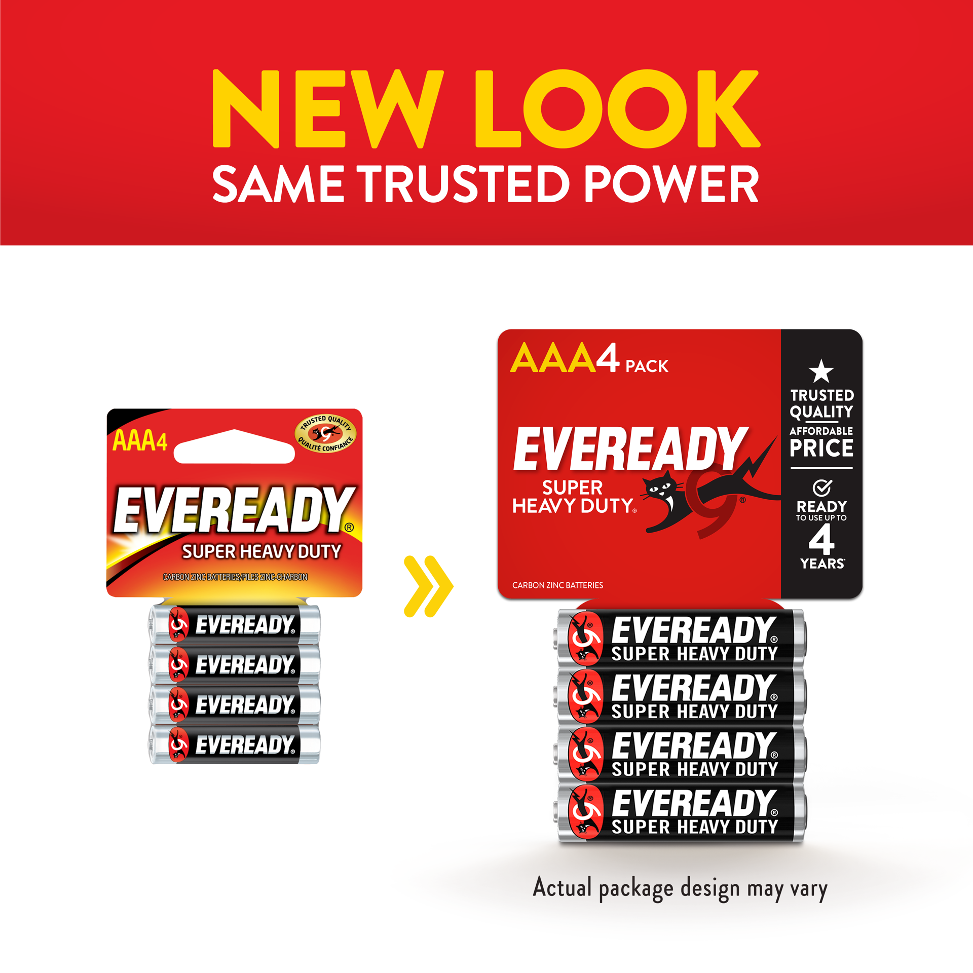 slide 2 of 2, Eveready Super Heavy Duty AAA Battery, 4 Count, 4 ct