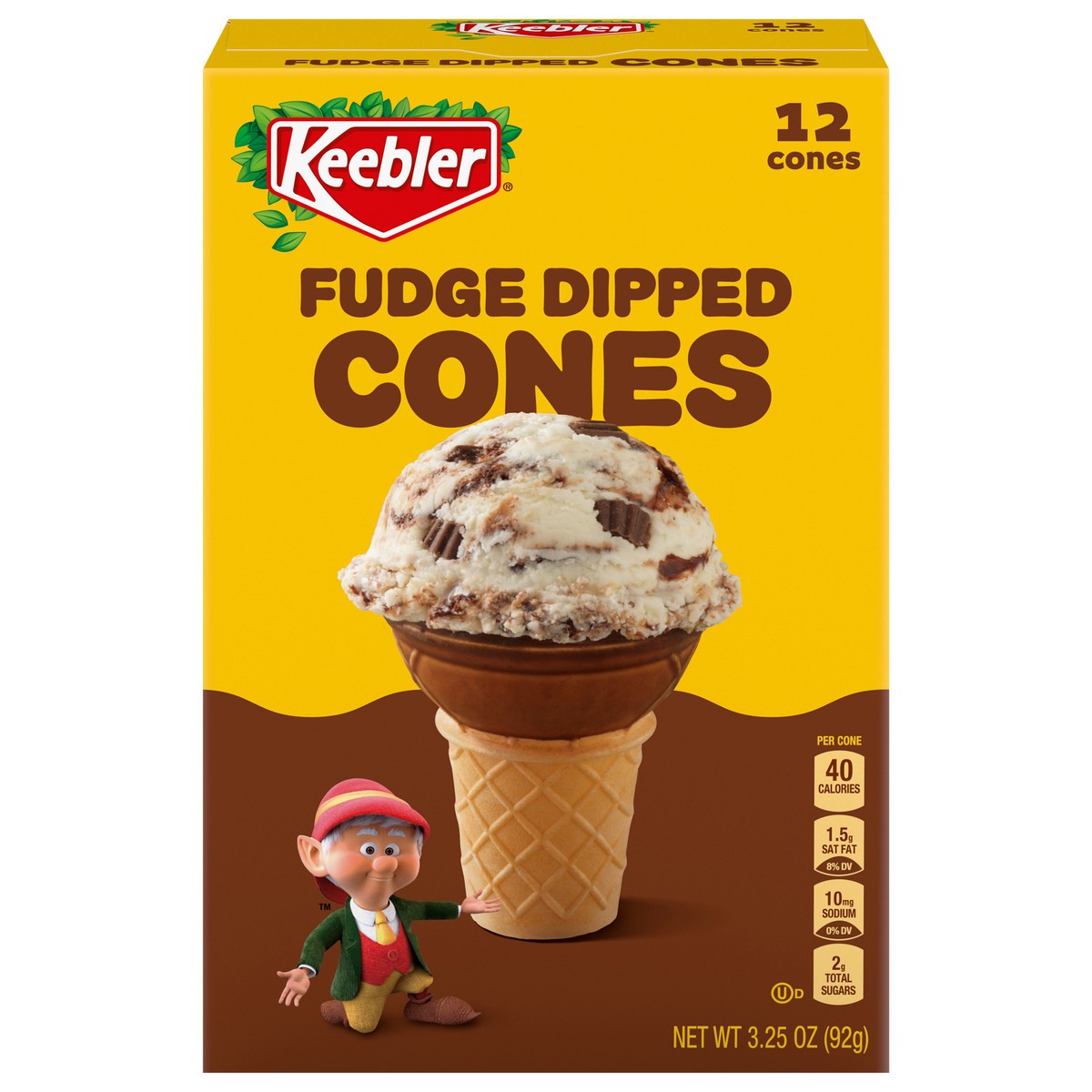 slide 2 of 13, Keebler Fudge-Dipped Ice Cream Cones, 3.25 oz, 12 ct, 12 ct