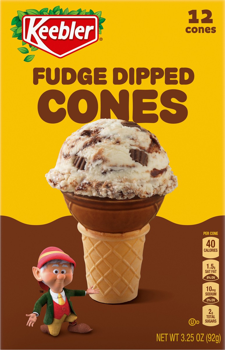 slide 8 of 13, Keebler Fudge-Dipped Ice Cream Cones, 3.25 oz, 12 ct, 12 ct