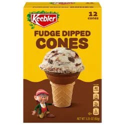 Keebler Fudge-Dipped Ice Cream Cones, 3.25 oz, 12 ct
