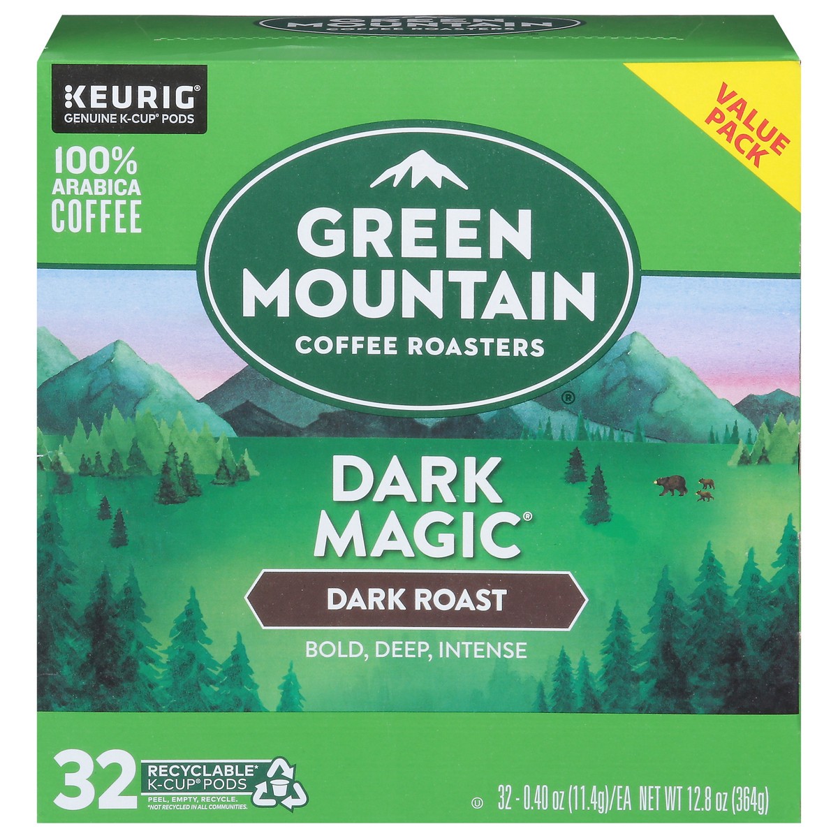 slide 1 of 5, Green Mountain Coffee Roaster Dark Magic Keurig Single-Serve K-Cup Pods, Dark Roast Coffee, 32 Count, 32 ct