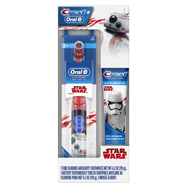 slide 1 of 3, Crest & Oral-B Kids Holiday Gift Pack Star Wars Toothbrush w/ Battery & Toothpaste, 1 ct