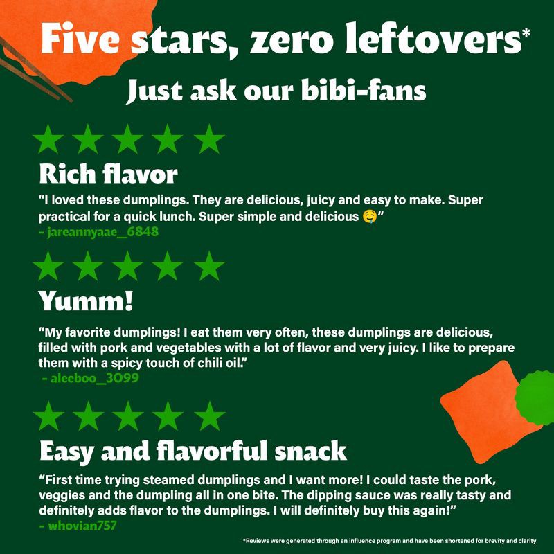 slide 6 of 12, Bibigo Frozen Steamed Dumplings Pork & Vegetable - 6.6oz, 6.6 oz
