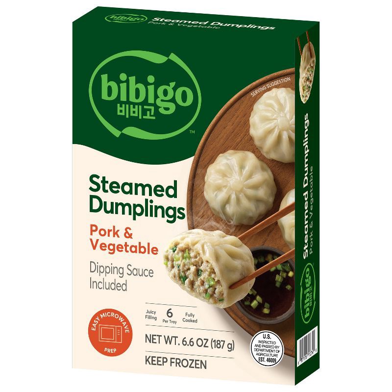 slide 7 of 12, Bibigo Frozen Steamed Dumplings Pork & Vegetable - 6.6oz, 6.6 oz