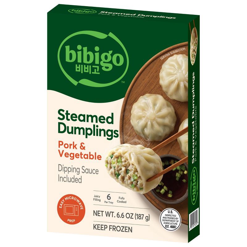 slide 7 of 11, Bibigo Frozen Steamed Dumplings Pork & Vegetable - 6.6oz, 6.6 oz