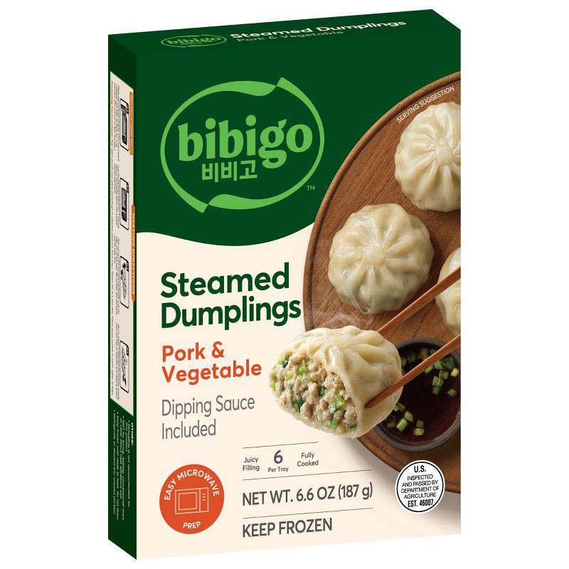 slide 8 of 11, Bibigo Frozen Steamed Dumplings Pork & Vegetable - 6.6oz, 6.6 oz