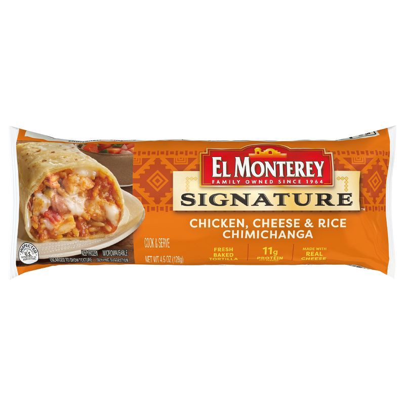 slide 1 of 3, El Monterey Frozen Chicken, Cheese, & Rice Chimichanga - 4.5oz, 4.5 oz