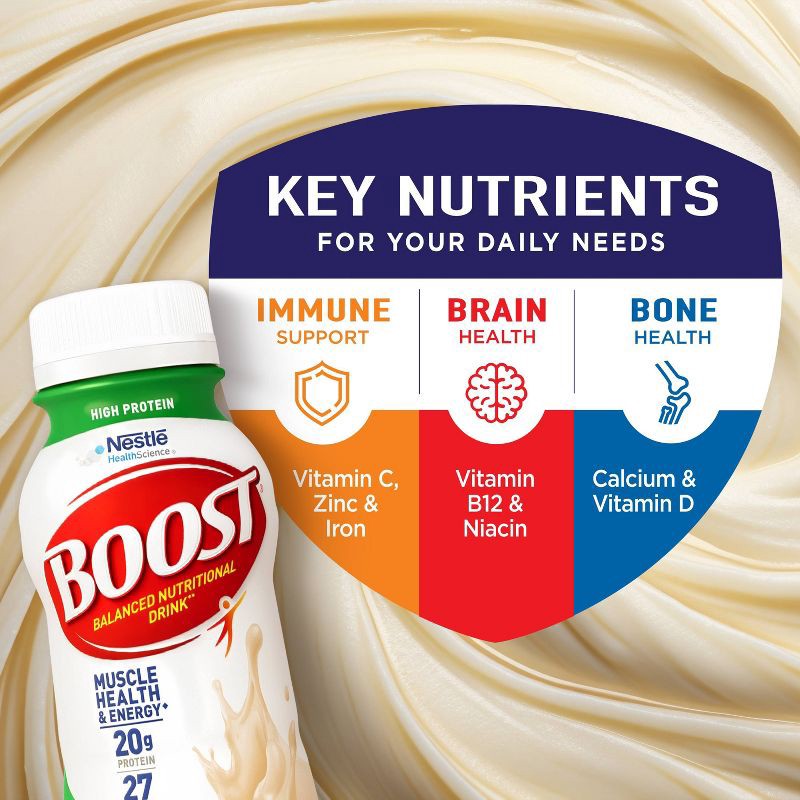 slide 2 of 8, Boost High Protein Nutritional Drink Very Vanilla Non-Caffeinated - 8 fl oz/12pk, 12 ct; 8 fl oz