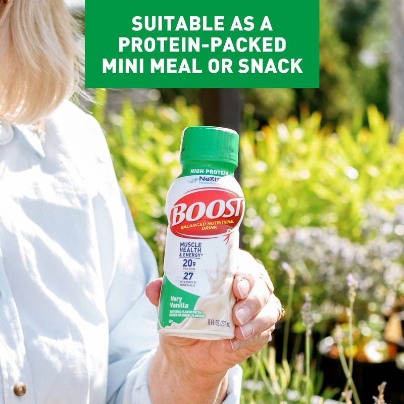 slide 4 of 8, Boost High Protein Nutritional Drink Very Vanilla Non-Caffeinated - 8 fl oz/12pk, 12 ct; 8 fl oz
