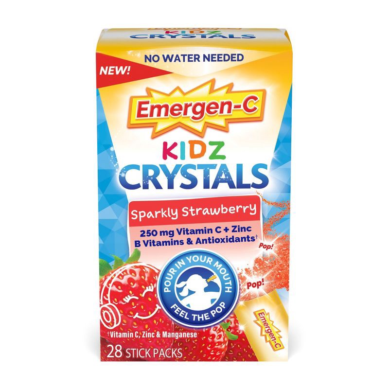 slide 1 of 8, Emergen-C On-The-Go Immune Support with Vitamin C - Sparkly Strawberry - 28ct, 28 ct