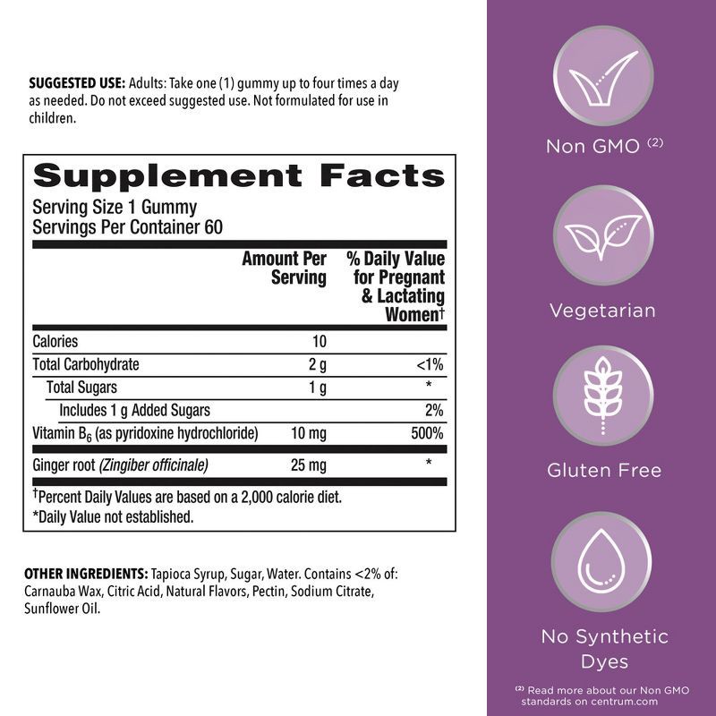 slide 7 of 7, Centrum Morning Sickness Relief Vitamin Gummies - Citrus - 60ct, 60 ct