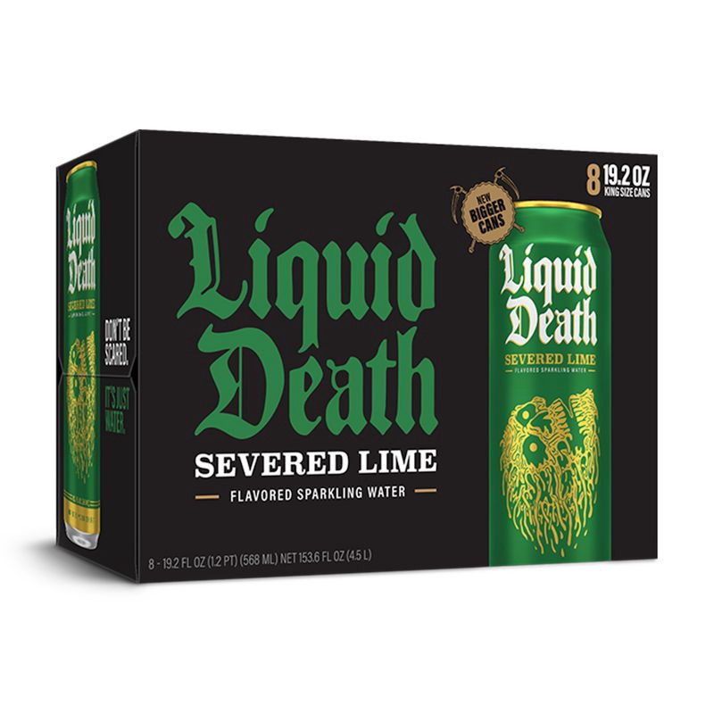 slide 3 of 6, Liquid Death Severed Lime Agave Sparkling Water - 8pk/19.2 fl oz Cans, 8 ct, 19.2 fl oz