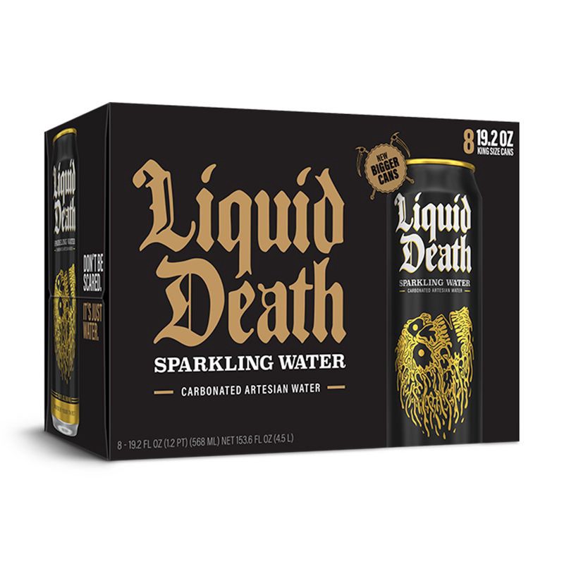 slide 3 of 6, Liquid Death 100% Sparkling Mountain Water - 8pk/19.2 fl oz Cans, 8 ct, 19.2 fl oz