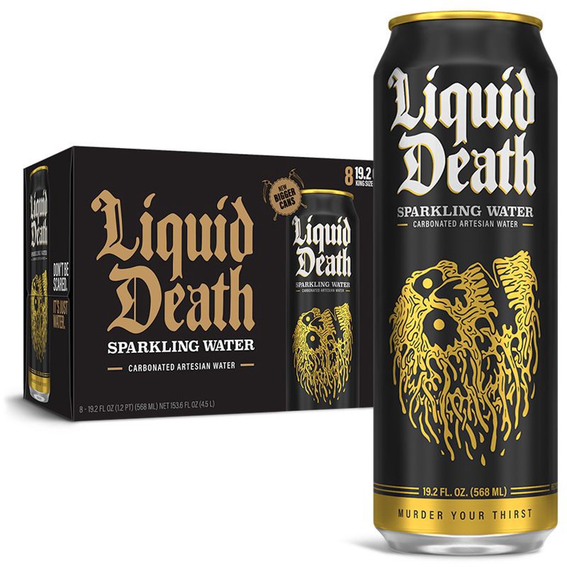 slide 1 of 6, Liquid Death 100% Sparkling Mountain Water - 8pk/19.2 fl oz Cans, 8 ct, 19.2 fl oz