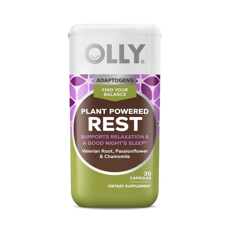 slide 1 of 1, OLLY Plant Powered Rest Adaptogen Capsules - Valerian Root/Passion Flower/Chamomile - 30ct, 30 ct