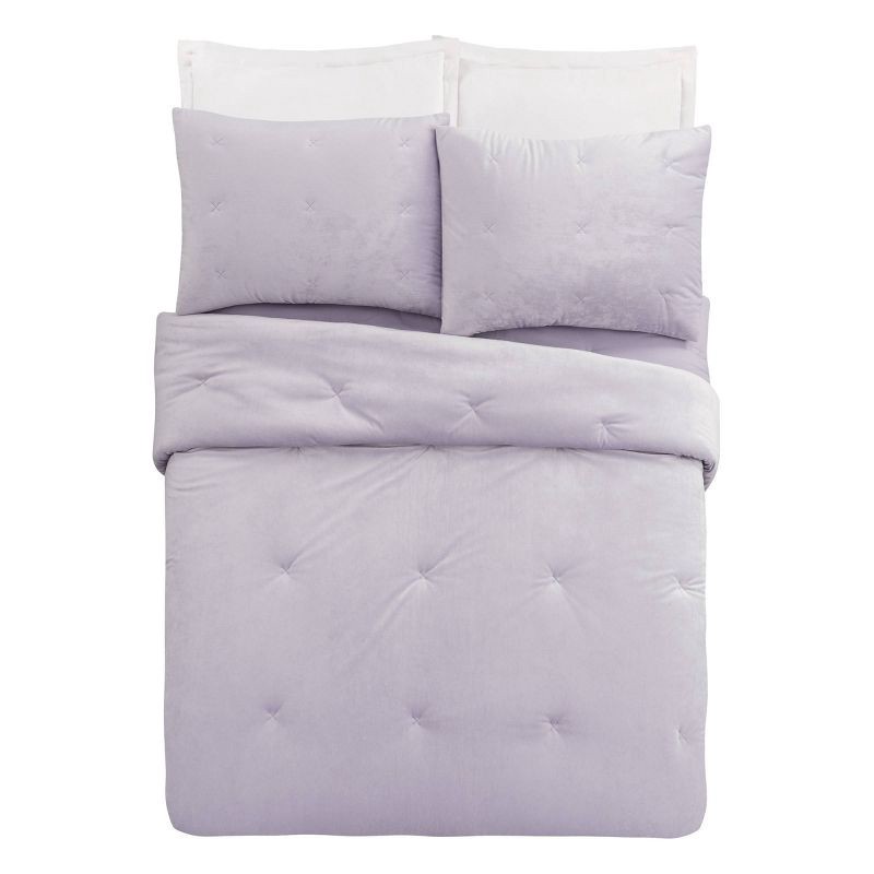 slide 2 of 7, Full/Queen Teen Luxe Velvet Comforter Set Light Purple - Makers Collective, 1 ct