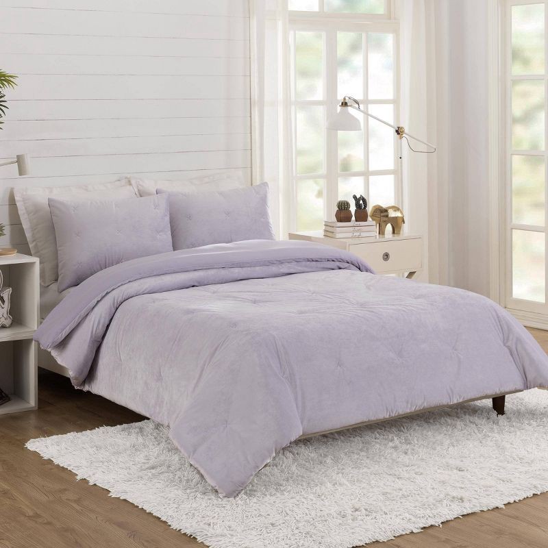slide 3 of 7, Full/Queen Teen Luxe Velvet Comforter Set Light Purple - Makers Collective, 1 ct