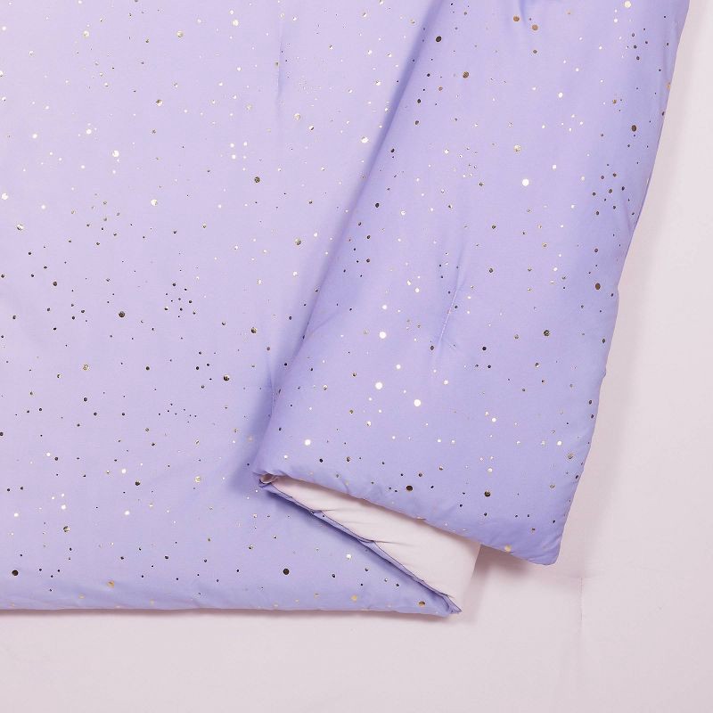 slide 2 of 4, Twin/Twin Extra Long Teen Ombre Foil Dot Comforter Set Pink/Blue/Metallic Gold - Makers Collective, 1 ct