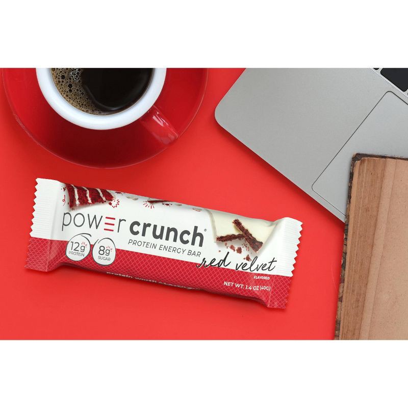slide 5 of 6, Power Crunch Red Velvet Wafer Whey Protein Energy Bars - 12g Protein - 5ct, 12 gram, 5 ct