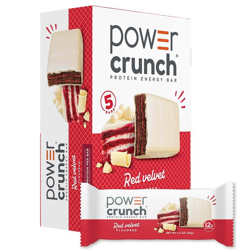 slide 1 of 7, Power Crunch Red Velvet Wafer Whey Protein Energy Bars - 12g Protein - 5ct, 12 gram, 5 ct