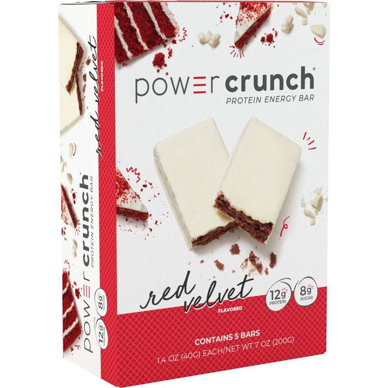slide 1 of 6, Power Crunch Red Velvet Wafer Whey Protein Energy Bars - 12g Protein - 5ct, 12 gram, 5 ct