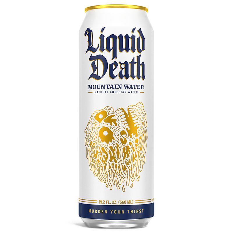 slide 1 of 3, Liquid Death 100% Mountain Water - 19.2 fl oz Can, 19.2 fl oz