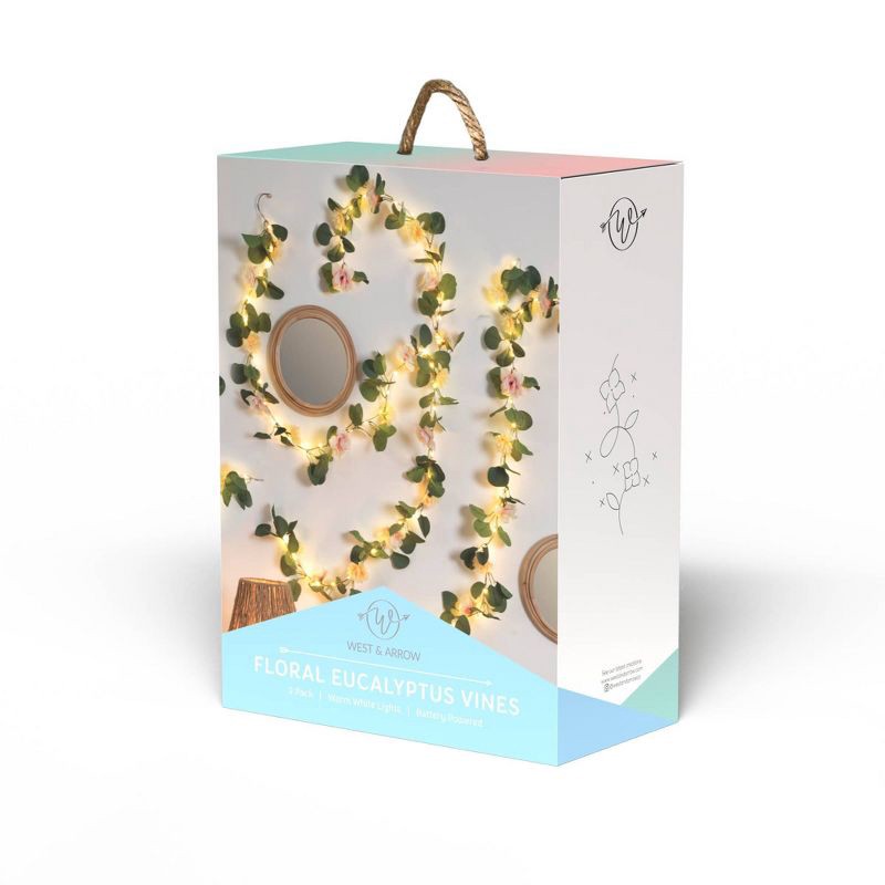 slide 4 of 4, Teen LED Vine Garland Warm String Light Green - West & Arrow, 1 ct