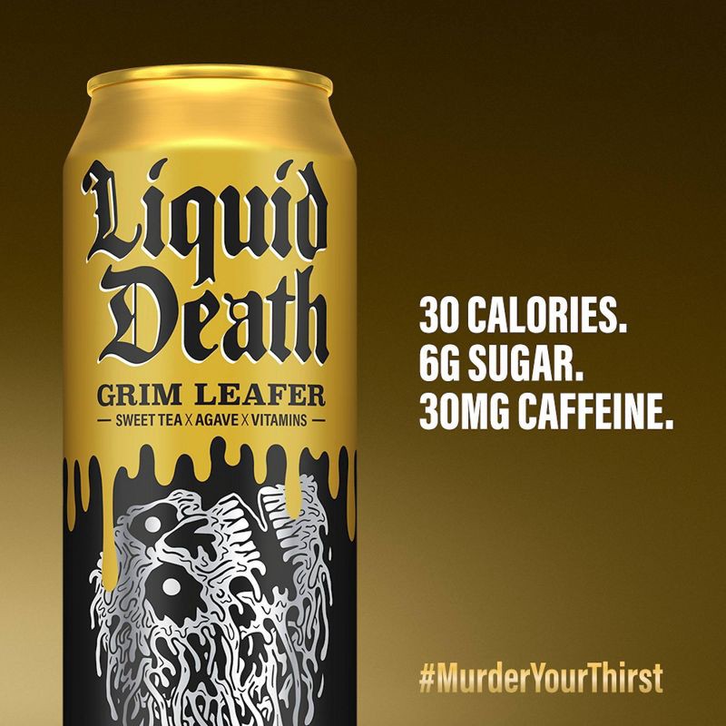 slide 4 of 4, Liquid Death Grim Leafer Tea - 19.2 fl oz Can, 19.2 fl oz