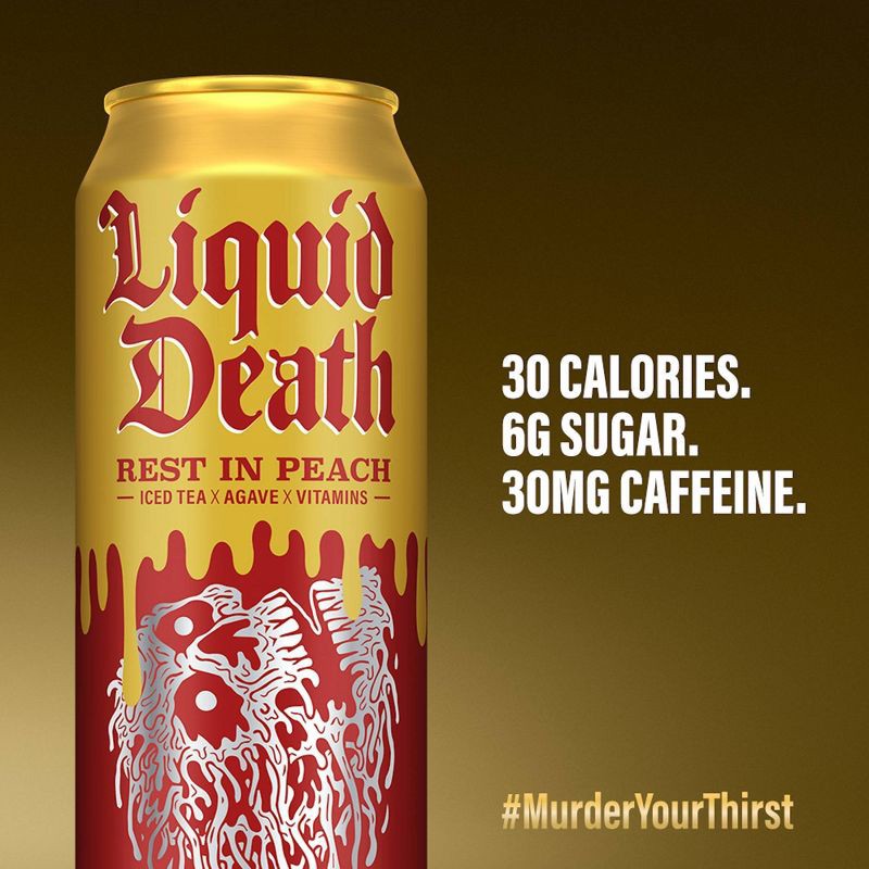 slide 5 of 6, Liquid Death Rest in Peach Tea - 19.2 fl oz Can, 19.2 fl oz