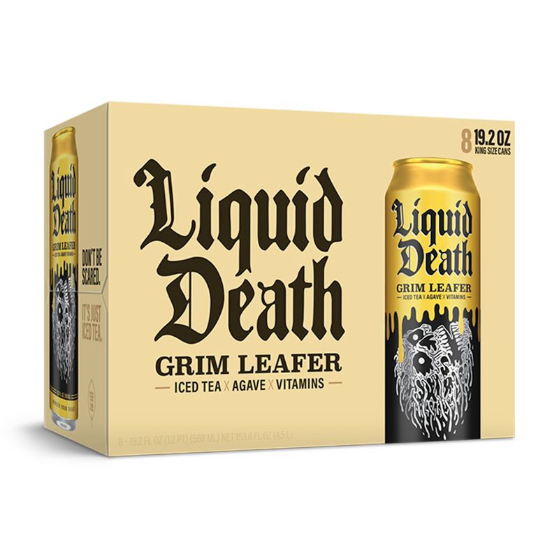 slide 3 of 6, Liquid Death Grim Leafer Tea - 8pk/19.2 fl oz Cans, 8 ct, 19.2 fl oz