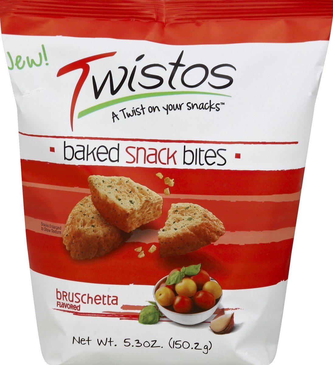 slide 5 of 5, Twistos Bruschetta Flavored Baked Snack Bits, 5.3 oz