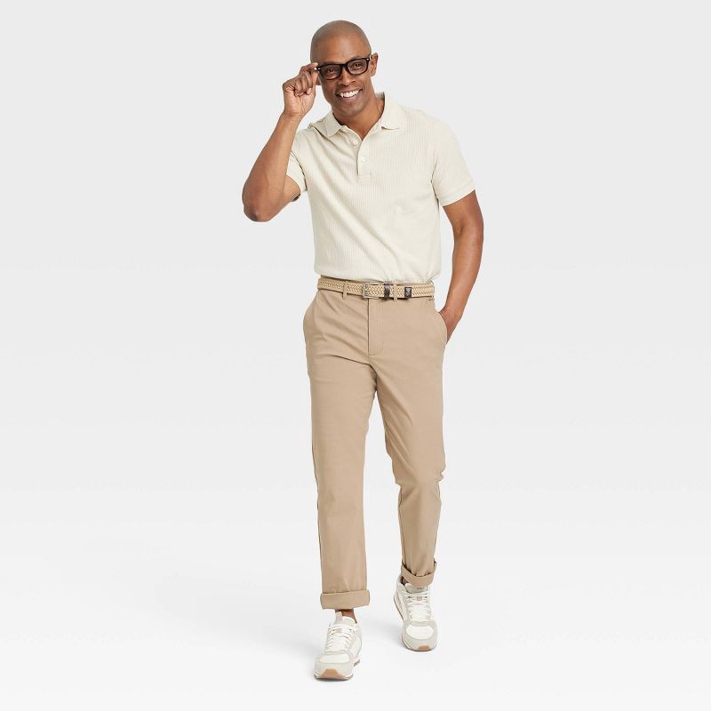 slide 3 of 3, Men's Slim Fit Tech Chino Pants - Goodfellow & Co™ Tan 32x30, 1 ct