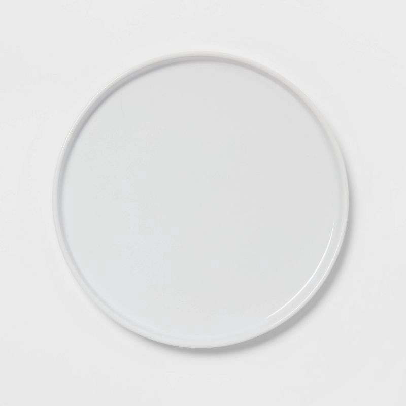 slide 1 of 3, 10.5" Stoneware Stella Dinner Plate White - Threshold™: Round, Solid Pattern, Dishwasher & Microwave Safe, 1 ct