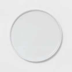 10.5" Stoneware Stella Dinner Plate White - Threshold™: Round, Solid Pattern, Dishwasher & Microwave Safe