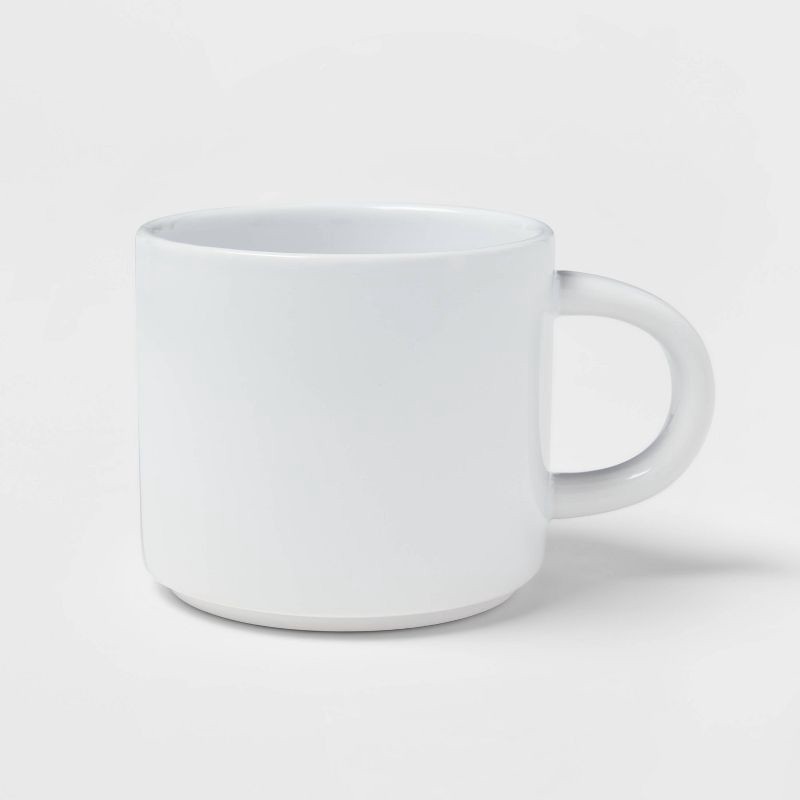 slide 1 of 3, 16oz Stoneware Stella Mug White - Threshold™: Dishwasher & Microwave Safe, Coffee & Holiday Drinkware, 16 oz